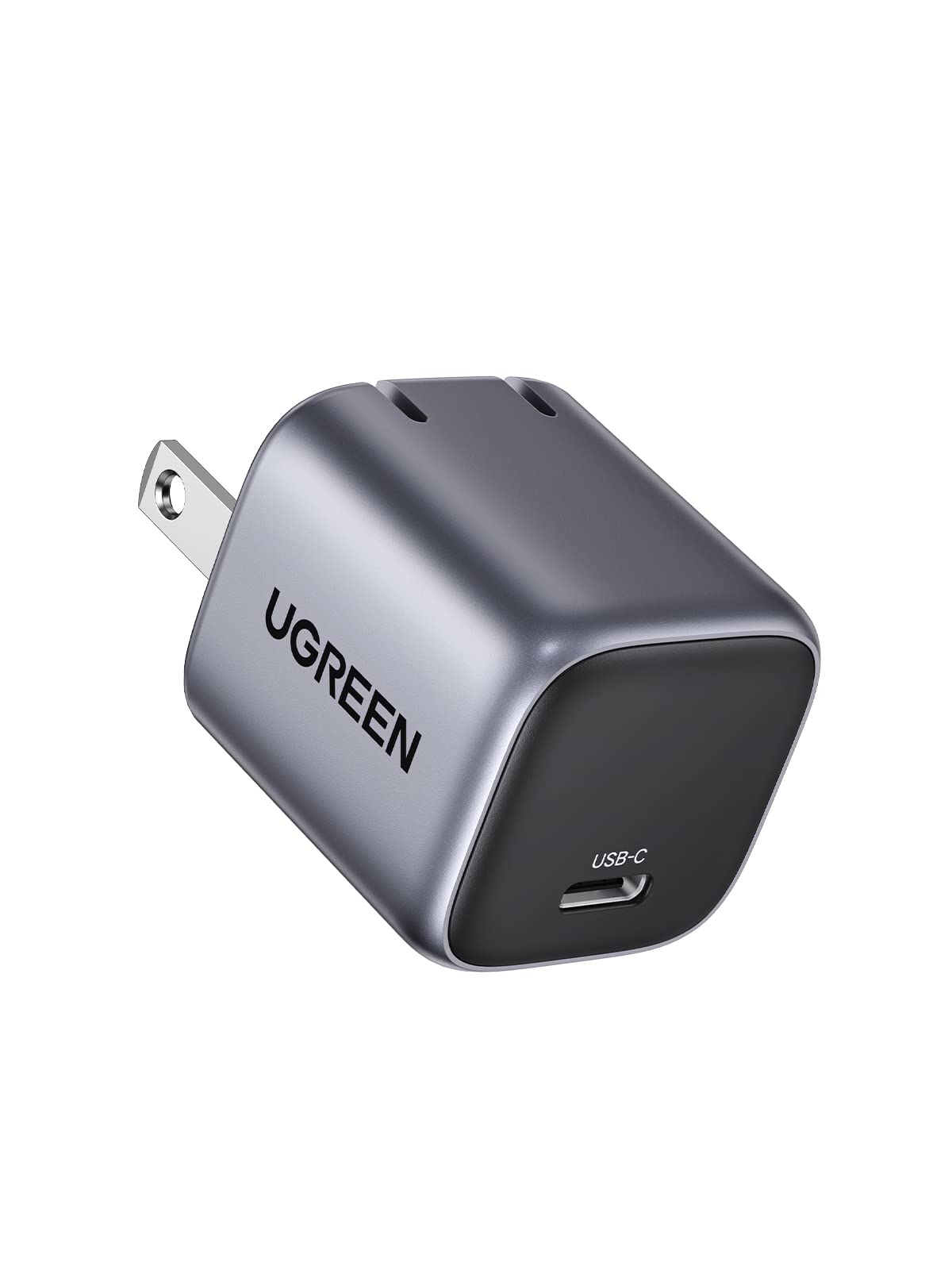 Cargador USB C GAN UGREEN Nexode Blanco 20W Carga Rápida PD Tipo C para iPhone, Galaxy, iPad Pro, Xiaomi, Huawei