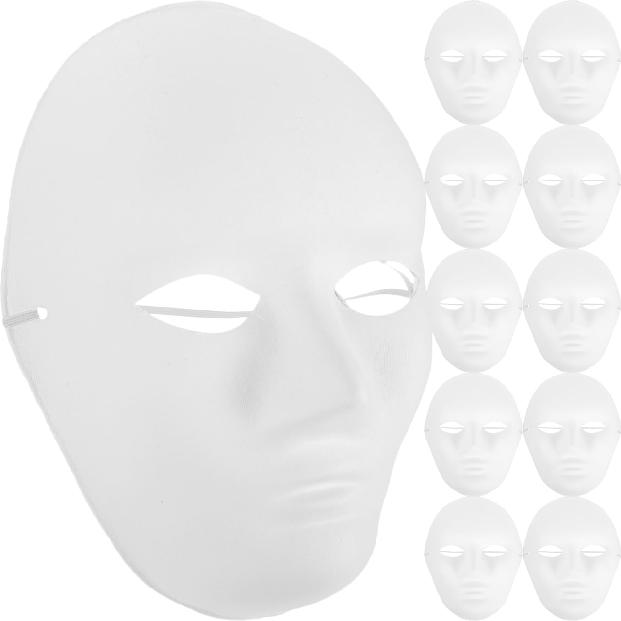 Amosfun 24piezas Máscara De Halloween Para Adultos Máscara Blanco De Papel Maché Para Pintar Diseño De Cara Completa Para Cosplay Y Fiesta Accesorio Para Mascaradas Y Fiestas De Halloween
