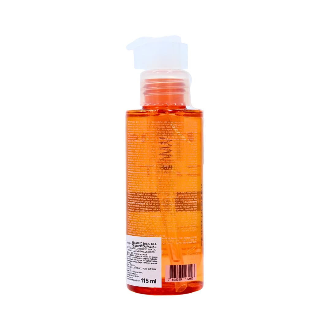 Dermagius Secatriz Salic Gel de Limpieza Facial 115 ml – Dermolimpiador con Ácido Salicílico al 2% y Zinc | Control de Brillo y Limpieza de Poros | Ideal para Piel Grasa y con Tendencia a Imperfecciones