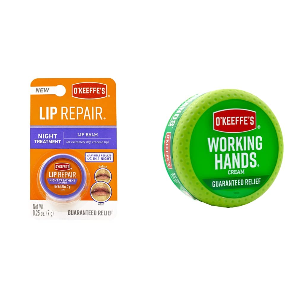 Bálsamo Labial O'Keeffe's Reparación de Labios + Crema para Manos O'Keeffe's Working Hands Naranja Verde