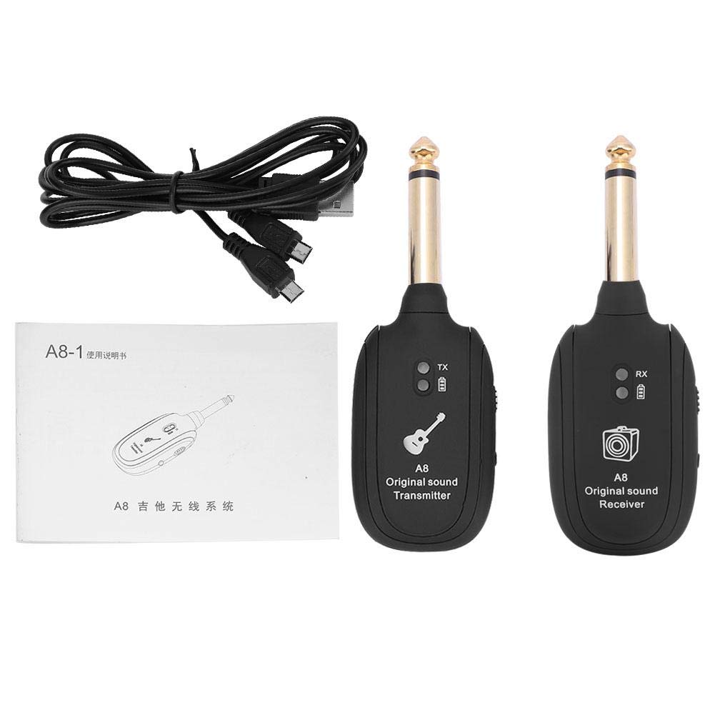 Transmisor Receptor Inalámbrico VBESTLIFE Guitarra Recargable USB 4 Canales Batería Incorporada