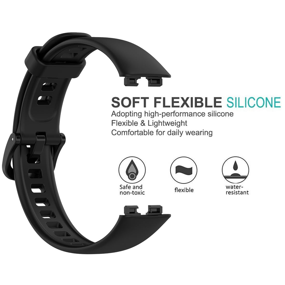Hashun 2Piezas Correa Extensible Compatible con Huawei Band 9 y Huawei Band 8,Pulsera Banda de Silicona para Huawei Band 8, Correas Deportiva de Repuesto Transpirable para Huawei Band 8/9
