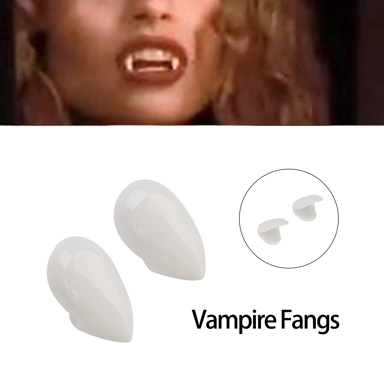 Colmillos Vampiro Cosplay Fiesta 13 mm Accesorio Disfraz para Hombre Lobo