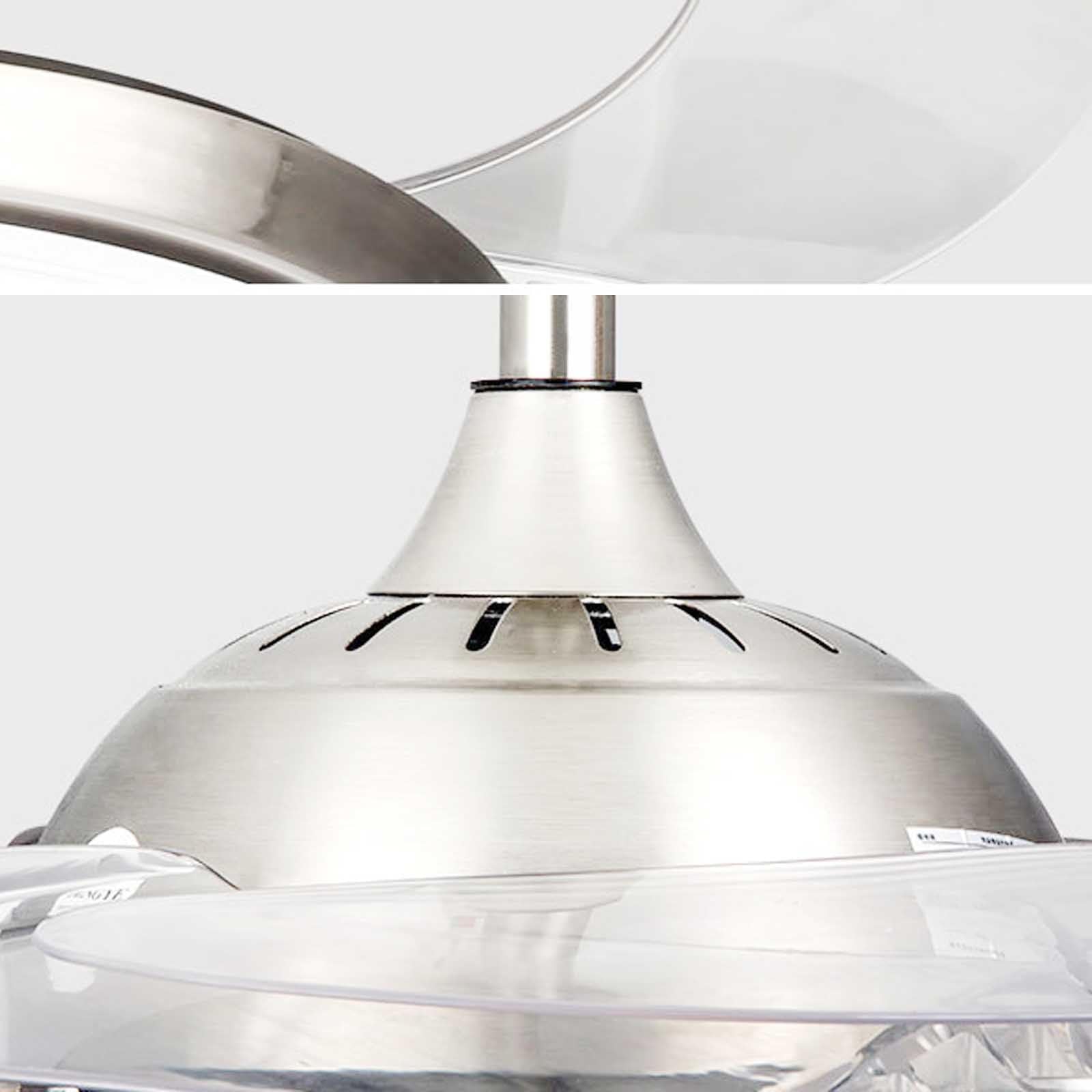 Ventilador de Techo con Luz LED y Control Remoto de 42 Pulgadas con Hoja Invisible Luz Fría Cálida y Neutral Silencioso 3 Velocidades