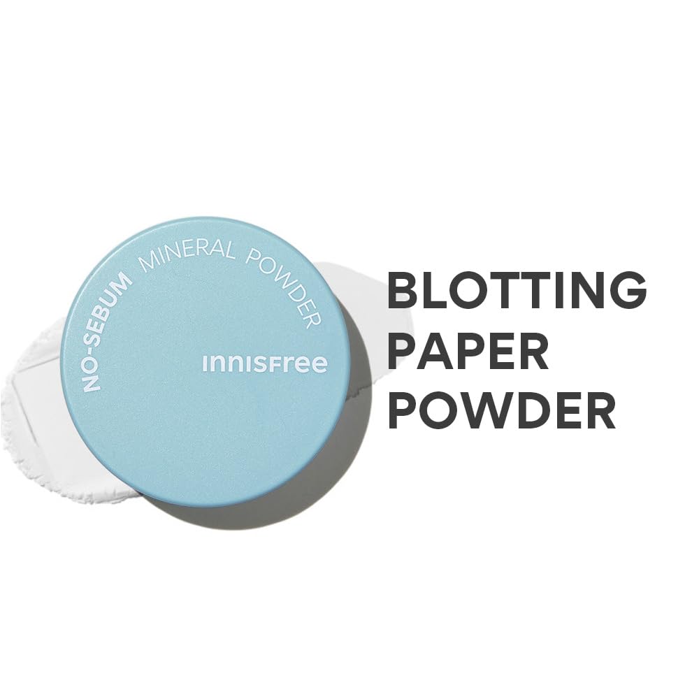 INNISFREE No-Sebum Mineral Powder 5 g – Polvo Suelto Matificante para Control de Brillo y Sebo – Acabado Natural Ligero