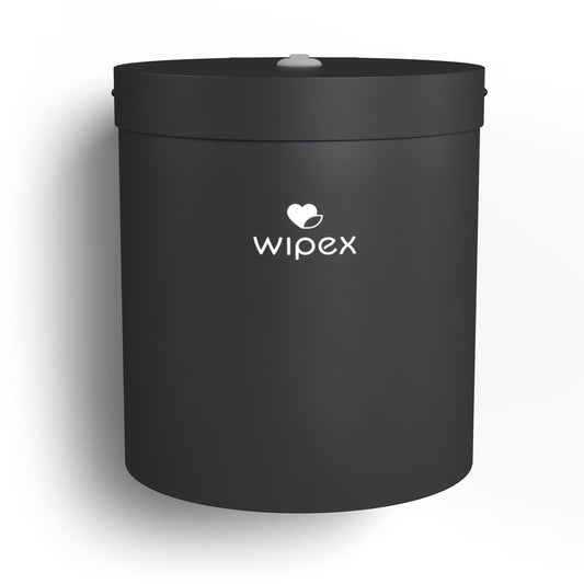 Wipex - Dispensador de pared para toallitas húmedas negras: acero duradero y puerto de silicona premium, dispensador de pared fácil de montar para toallitas de gimnasio, se adapta a rollos de repuesto