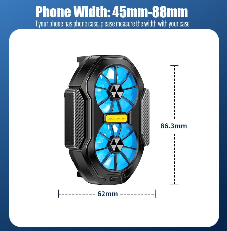 Enfriador de Teléfono Celular L2R2 con Ventilador de Refrigeración Doble y Batería Recargable para Smartphones iPhone Android