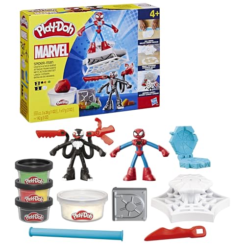 Set de Juego Play Doh Marvel Spider-Man Lanza y Atrapa con Figuras Flexibles y Accesorios para Niños y Niñas
