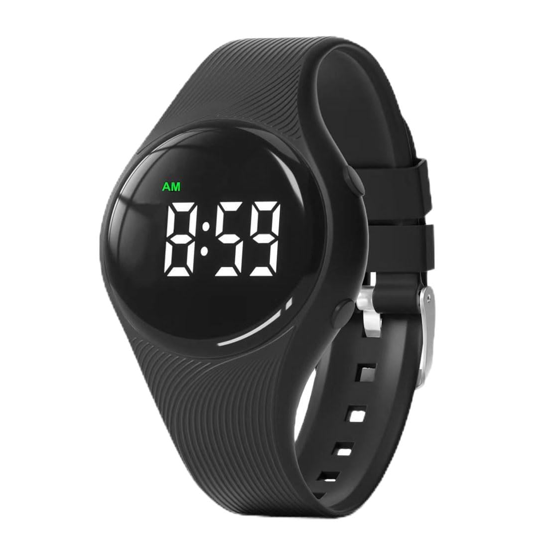 e-vibra - Reloj de entrenamiento para orinal, resistente al agua, silencioso, recargable, con alarma y visualización de bloqueo, Negro