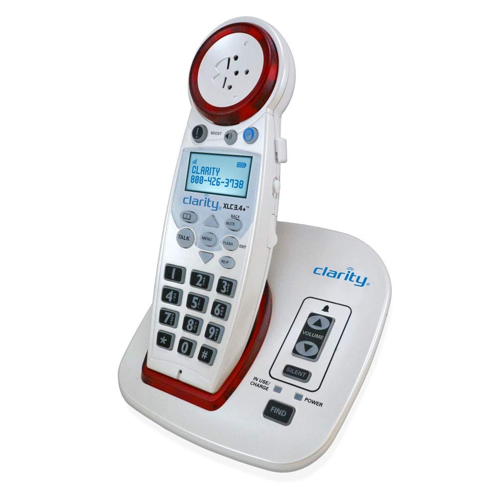 Clarity XLC3.4 Plus DECT 6.0 Sistema de teléfono inalámbrico amplificado extra fuerte para personas con discapacidad auditiva