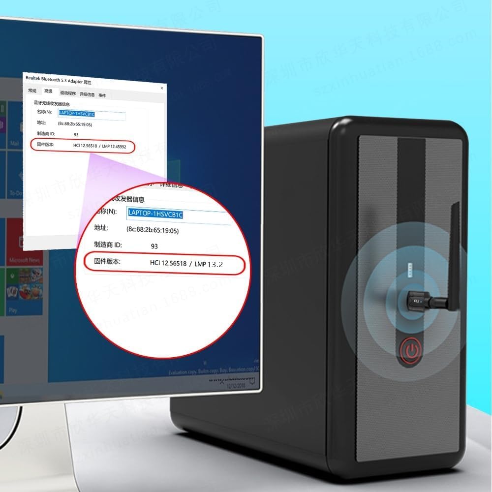 Adaptador Bluetooth FANTIA 150M Larga Distancia para PC y Portátil