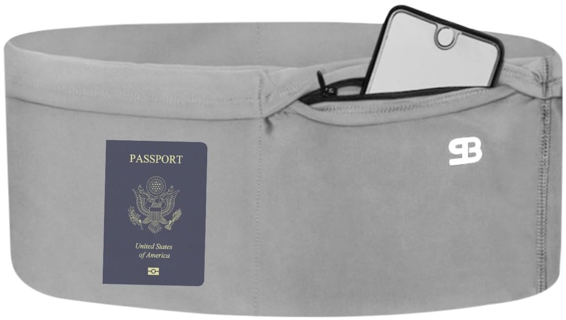 Cinturón de Viaje StashBandz Negro con 4 Bolsillos de Seguridad para Hombre y Mujer