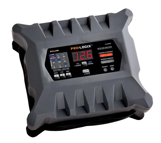 Clore Automotive PL2320 Cargador inteligente totalmente automático de 20 amperios, cargador de batería de 6 V y 12 V, mantenedor de batería y fuente de alimentación estable con compensación de temperatura