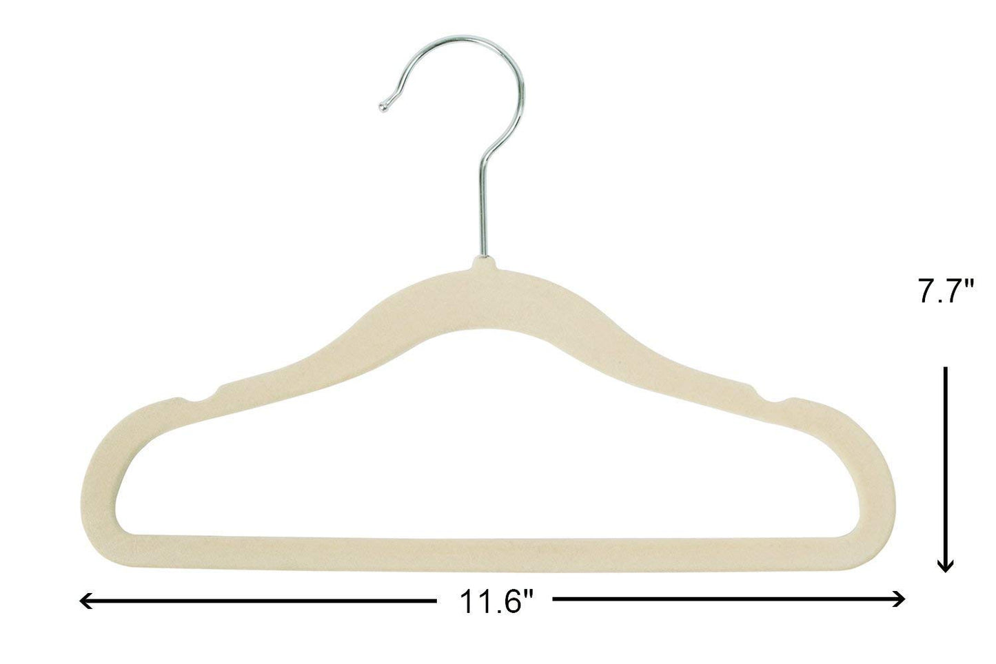 Finnhomy - percha de ropa de ropa antideslizante para bebés y niños, paquete de 30 perchas de terciopelo con 10 clips para dedos, color beige