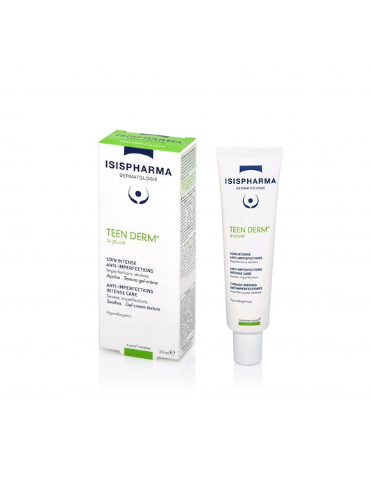 Isispharma Teen Derm Alpha Pure, Tratamiento intenso anti-imperfecciones para piel grasa, 30ml