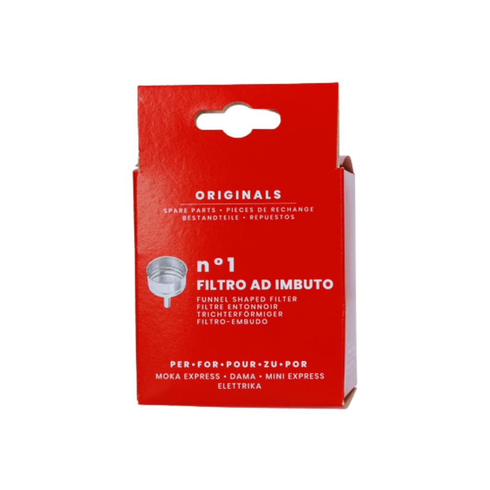 Bialetti Piezas de repuesto, incluye 1 filtro de embudo, compatible con Moka Express, Fiammetta, Break, DAMA, Moka Timer y Rainbow (6 tazas)