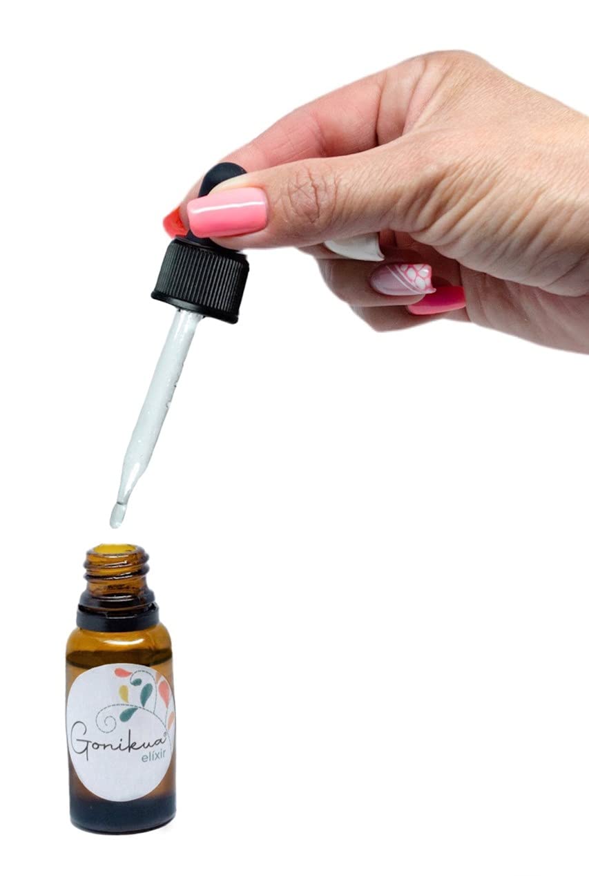 GONIKUA ELÍXIR, Sérum ULTRA-HIDRATANTE para Cara y Cuello, Día y Noche, 35 Aceites Esenciales, Aceite de Almendras, Glicerina grado USP, Oro Coloidal, Anti-Edad, Humectación Profunda, Antioxidante, Elasticidad, Renovación Celular, Luminosidad y Vitalidad,