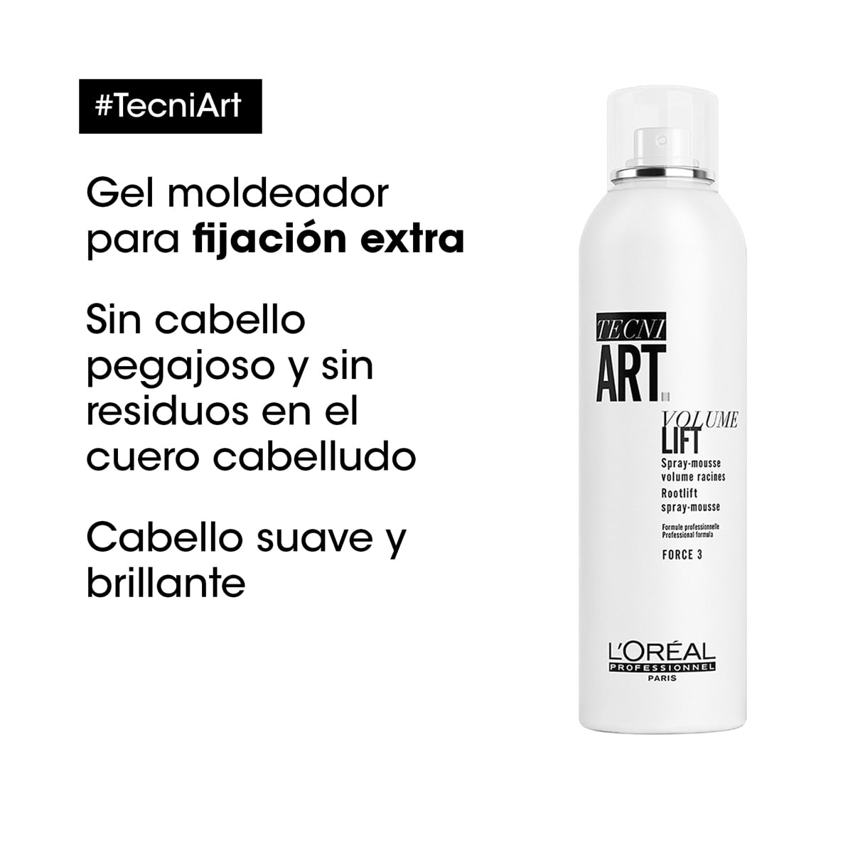 L'Oréal Professionnel Tecni Art | Mousse Volume Fix | Mousse en spray de fijación media para añadir volumen al cabello| Para todo tipo de cabello| 250ml