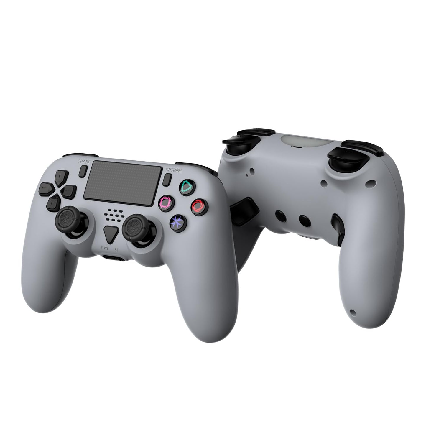 Controlador inalámbrico compatible con ps5 / ps5 Pro / ps5 Slim - controlador inalámbrico con altavoz incorporado / joystick de precisión / programación de botones Turbo / avanzado y batería recargable 1000mah (azul - gris)