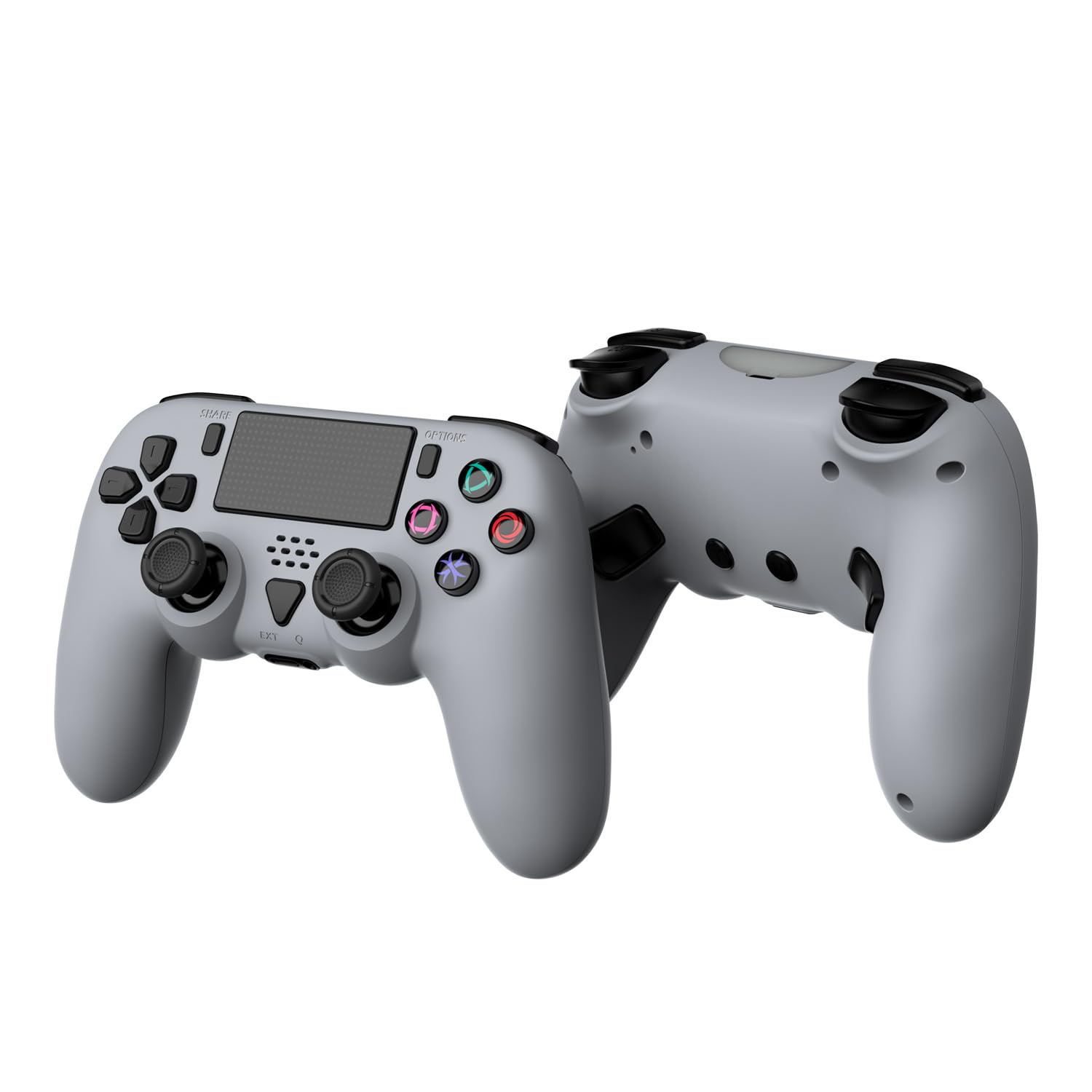 Controlador inalámbrico compatible con ps5 / ps5 Pro / ps5 Slim - controlador inalámbrico con altavoz incorporado / joystick de precisión / programación de botones Turbo / avanzado y batería recargable 1000mah (azul - gris)
