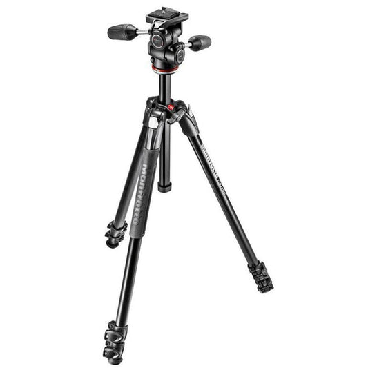 Manfrotto - Trípode de aluminio de 3 secciones de 290 Xtra con bandeja de 3 vías y cabeza inclinable 804