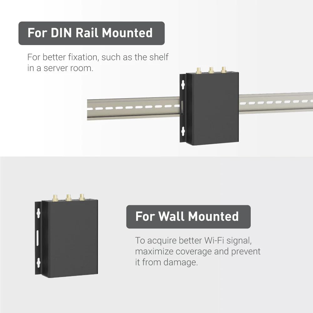 GL-X300B (Collie) 4G LTE VPN Puerta de enlace inalámbrica industrial, antenas externas 4G de banda completa, perro de guardián de hardware, al mando, cifrado DNS, solo 2.4GHz (RS485)