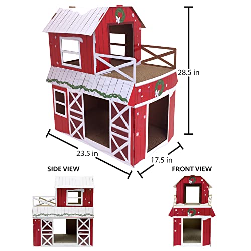 Kitty City Barn - Casa para rascar de Doble Piso, rascador para Gatos