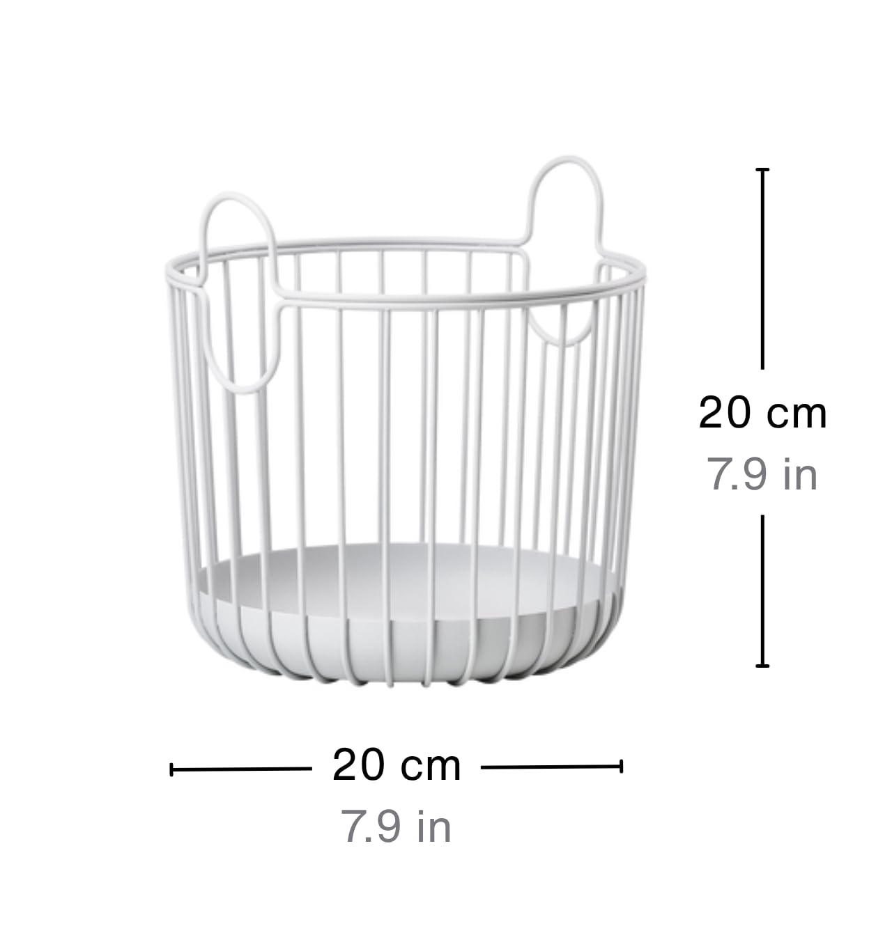 Zone Denmark Inu - Cesta de almacenamiento pequeña para cocina, baño, habitación de los niños, oficina en casa, metal, diámetro 20 cm, altura 20 cm, color gris