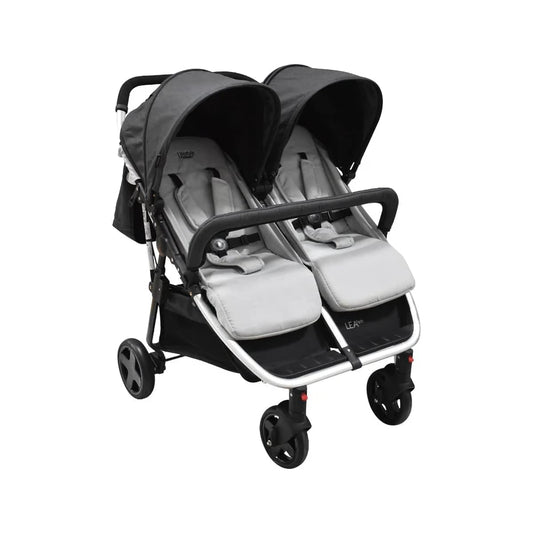INFANTI | Carriola Doble Para Bebé | Lea Twin | Reclinable | Soporta Hasta 30 Kg | Toldo con Ventanilla