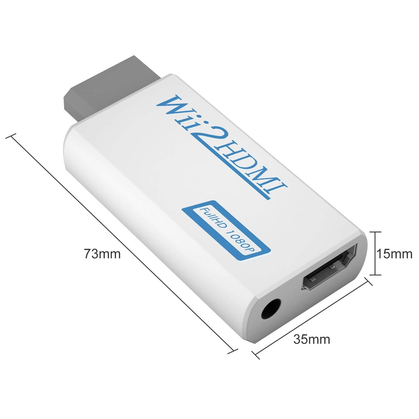 Convertidor Wii a HDMI, convertidor HDMI de audio de salida 1080P con conector de audio de 3,5 mm y salida HDMI, compatible con todos los modos de visualización Wii 720P NTSC