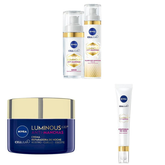 NIVEA Rutina Anti-manchas Rutina Facial Completa Luminous 630 (2 piezas) + Cellular Luminous630 Anti-Manchas Crema facial Reparadora de Noche Mujer (50 ml) + Cellular Luminous630 Anti-Manchas(15 ml)