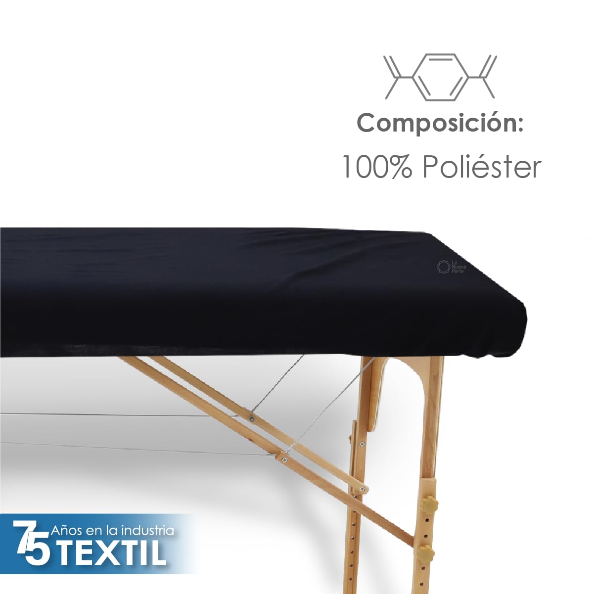 La Nueva Perla Juego Sabana Camilla Masaje Spa Exploracion Microfibra Color (Negro, 1 Juego (2 Piezas))