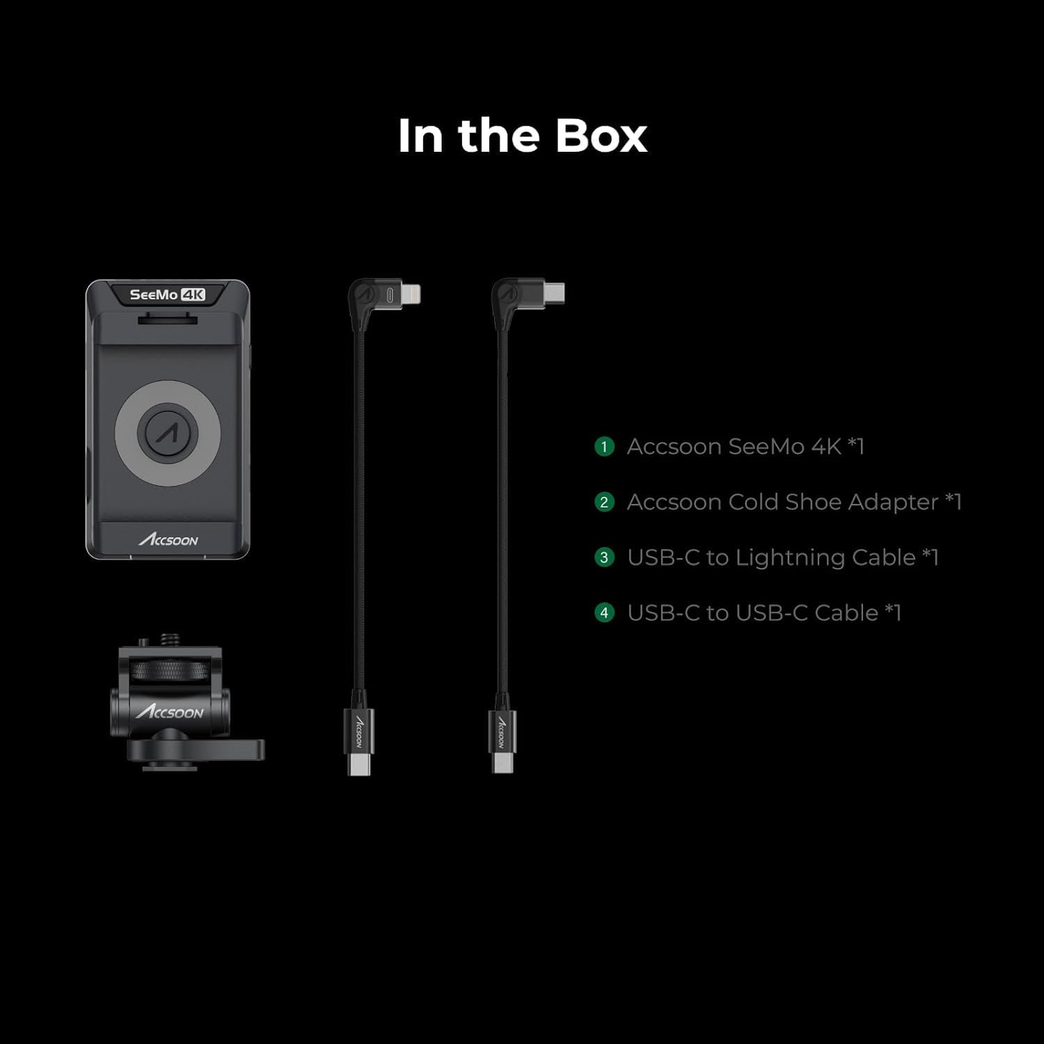 Accsoon - Adaptador de Captura de vídeo SeeMo Pro 4K para iOS - HDMI a USB-C/Lightning con certificación MFI.