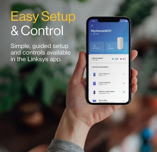 Linksys MX8400 Velop Mesh WiFi 6 Sistema: AX4200, Red inalámbrica de Tres Bandas para Cobertura Completa del hogar, Puertos Gigabit Ethernet (Blanco, 2 Unidades)
