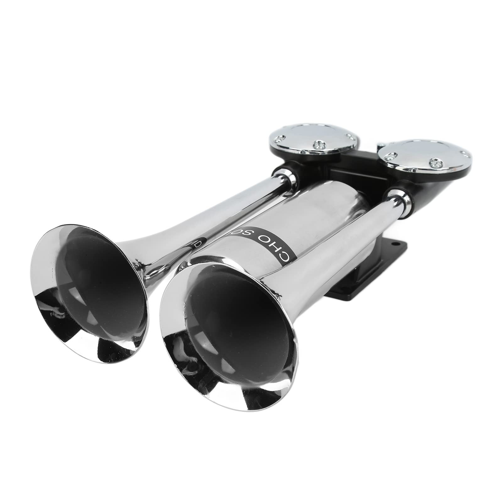 Bocina de Aire para Coche de 300DB, Altavoz de Doble Tubo Cromado de Aleación de Zinc para Tren, Barco, SUV, RV, Camión, Motocicleta, de 12V/24V