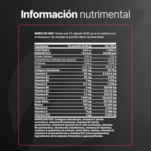B Life Multivitamínico para Mujer | 100 cápsulas | 650 mg por porción | Colágeno Hidrolizado, Biotina | Ingredientes naturales| Womens Blend.