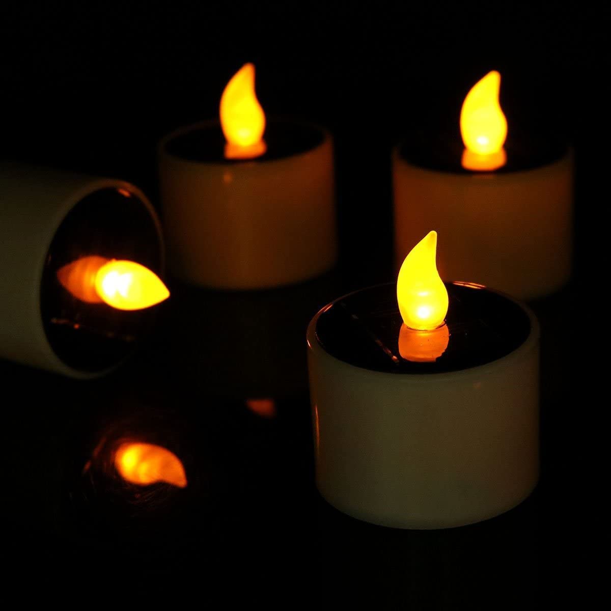 Velas de Té SingTok Blancas Impermeables Recargables con Luz LED para Decoración de Jardín