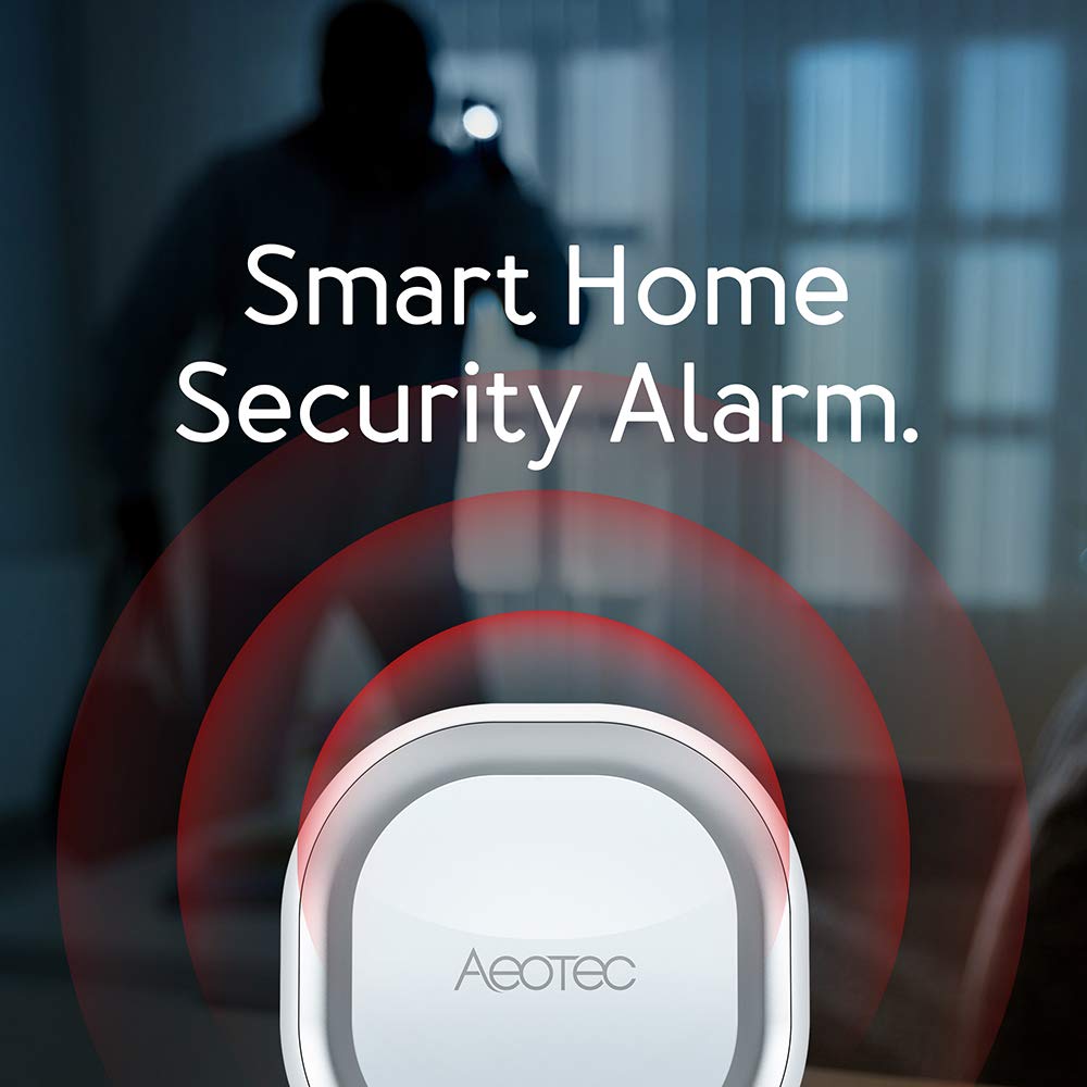 Sirena Aeotec Z-Wave Plus S2 Montada en Pared con Altavoz de Seguridad 110 dB y Batería de Respaldo