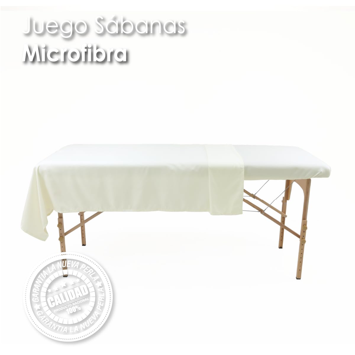 La Nueva Perla Juego Sabana Camilla Masaje Spa Exploracion Microfibra Color (Hueso, 1 Juego (2 Piezas))