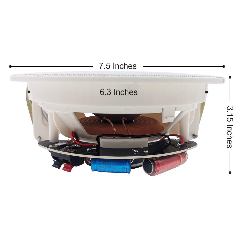 Herdio Paquete de Audio para el hogar con Control de Pared Compatible con Bluetooth Amplificador Receptor con Altavoces de Techo de 300 W de 6.5 Pulgadas, Perfecto para Cine en casa, Oficina