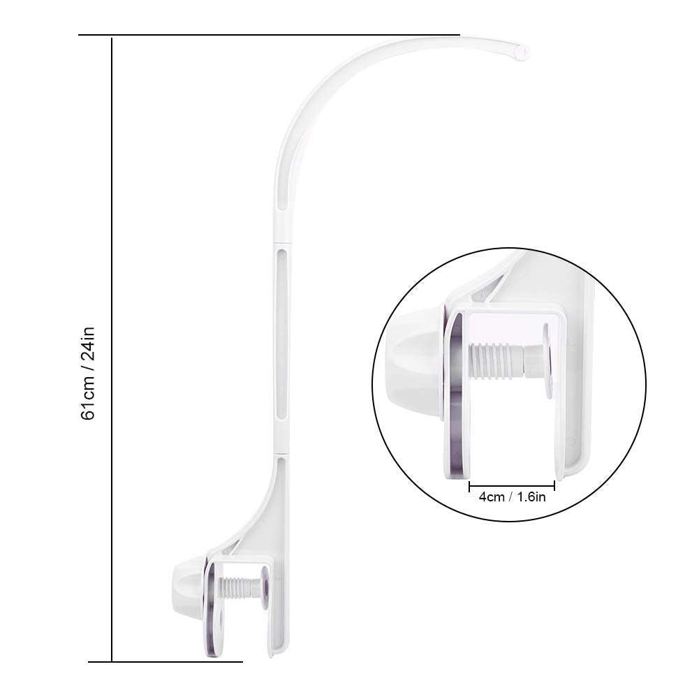 Brazo Móvil para Cuna de bebé de 61 Cm/24 Pulgadas, Brazo Móvil para Cuna, Colgador de Cuna Móvil para Cuna Niña (Blanco)