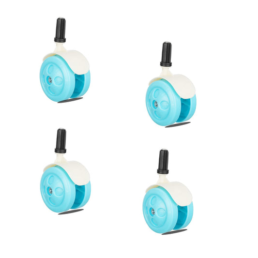 BAYWYI Reemplazo de Ruedas para Andador de Bebé, Juego de 4, Accesorios para Andador de Bebé, Ruedas de Plástico, Ruedas Universales, 10Mm Cielo Azul