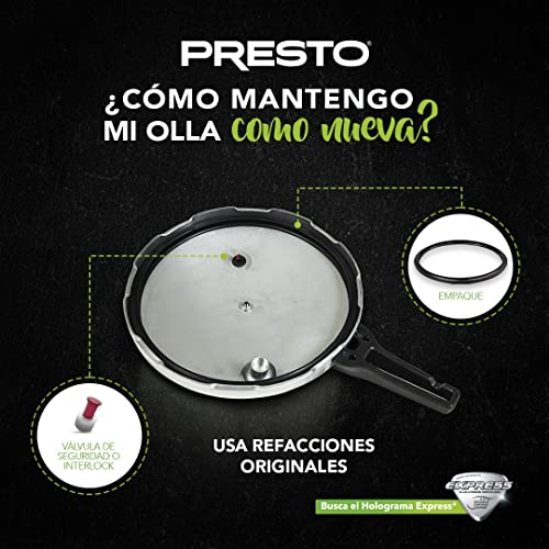Tubo de Escape de Presión Presto Aluminio Negro 17 y 21L