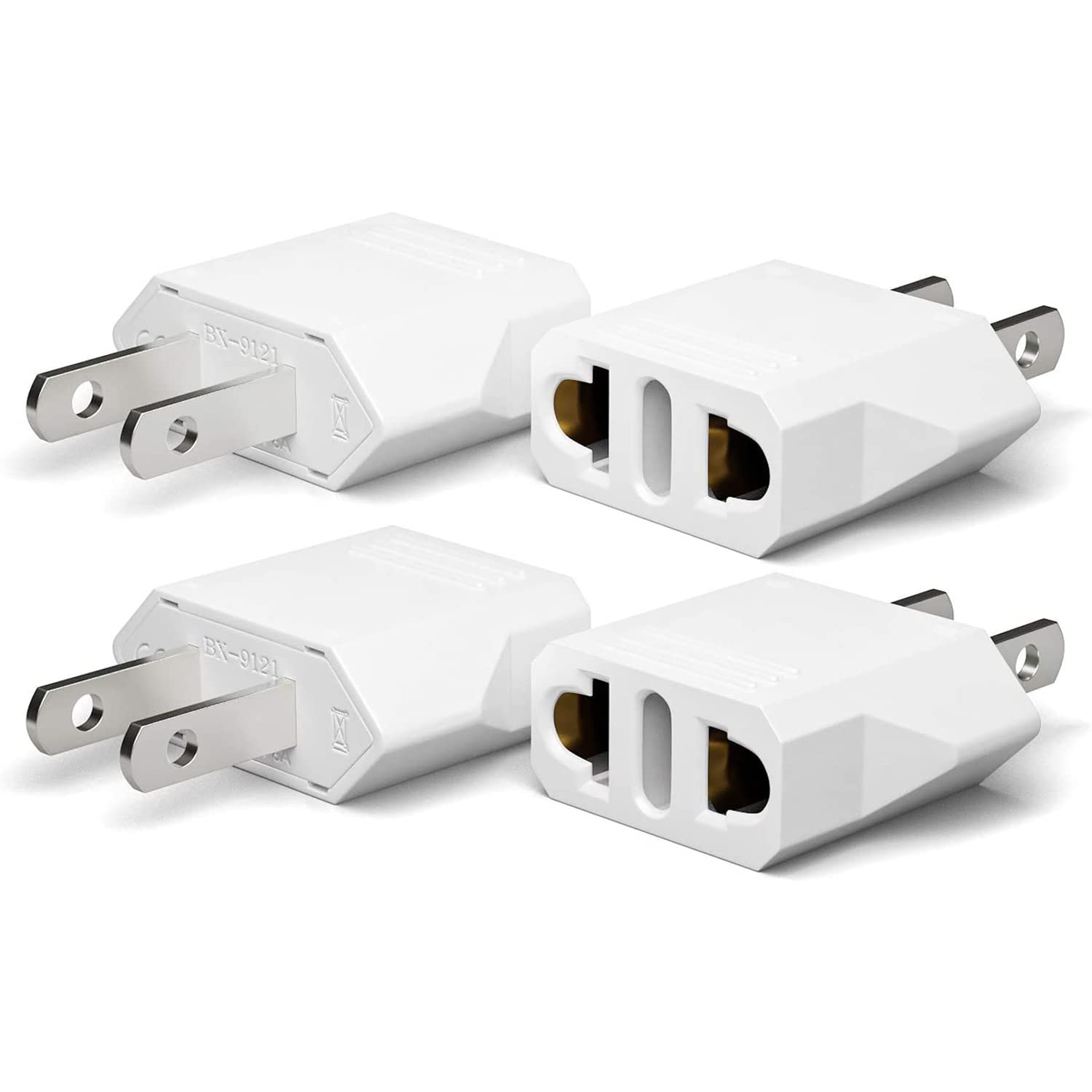 Adaptador de Enchufe MHKBD Blanco, Pequeño Adaptador de Viaje, Europa a EE.UU. y México