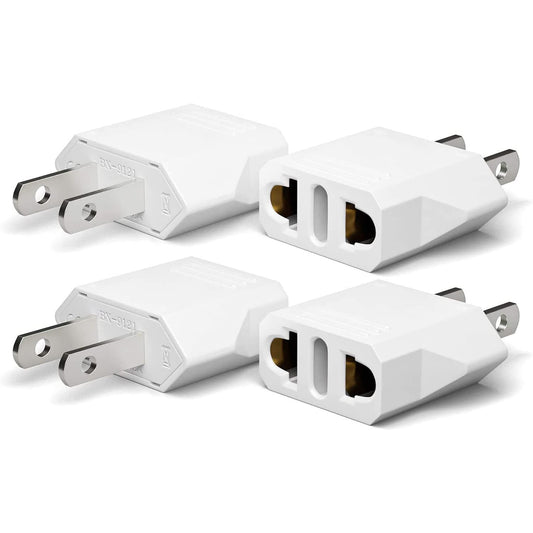 Adaptador de Enchufe MHKBD Blanco, Pequeño Adaptador de Viaje, Europa a EE.UU. y México