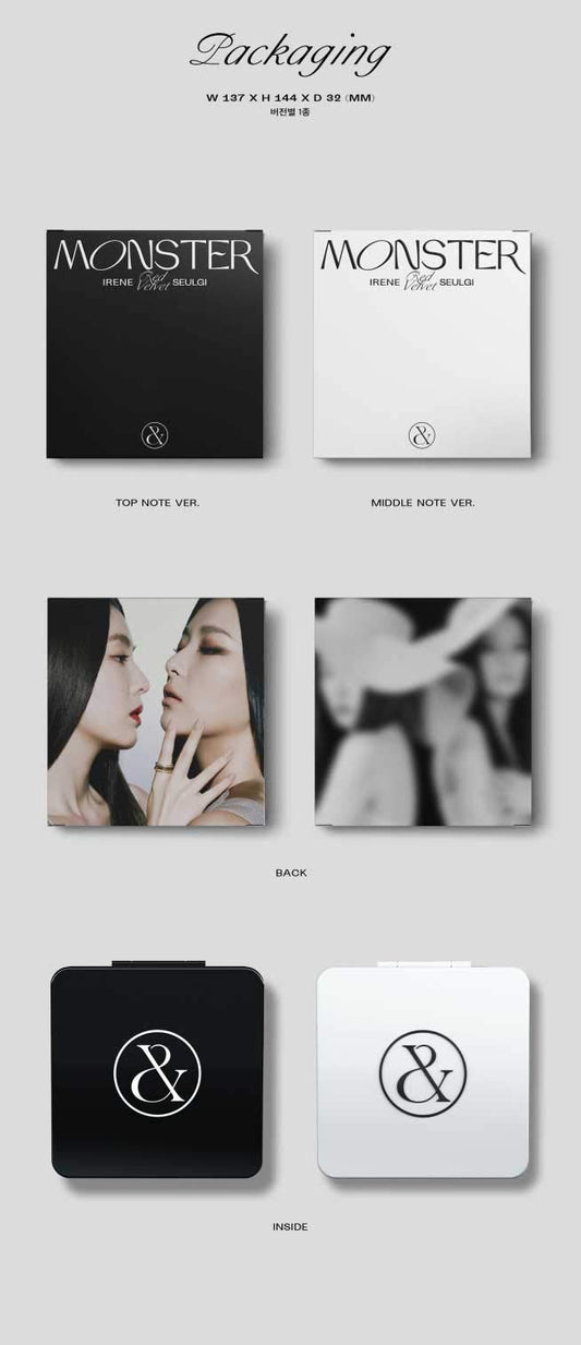 Red Velvet Irene & Seulgi - Álbum de monstruo (1er mini álbum), póster plegado+juego de tarjetas de fotos adicionales (nota media)