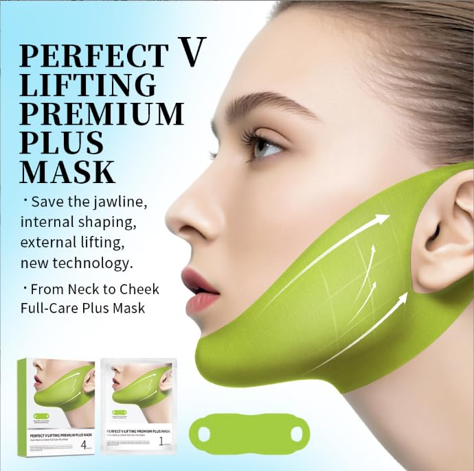 Parche Hidrogel Orejero V‑Line para Papada y Mandíbula, Efecto Frío Reafirmante, Hidratante para Contorno Facial, 4 Piezas