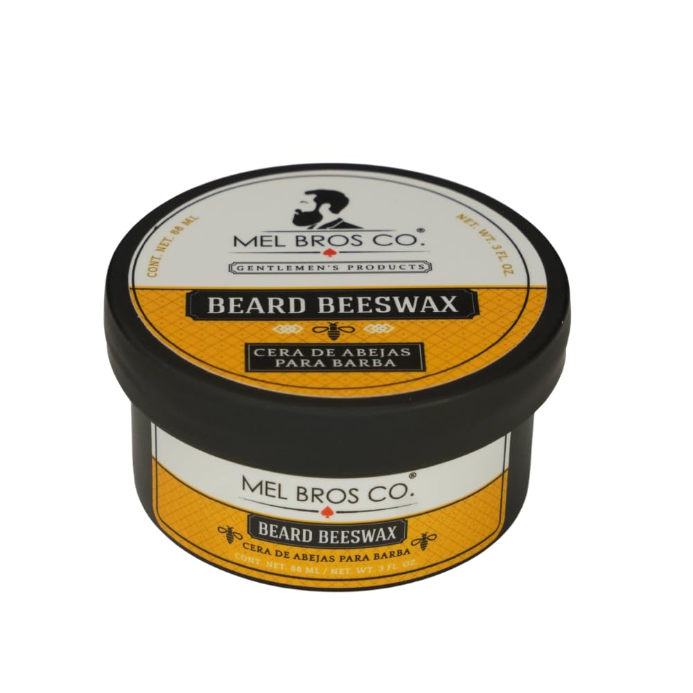 MEL BROS CO. - CERA DE ABEJA 3 OZ/Moldea y Suaviza Barba y Bigote 100% Ingredientes Naturales