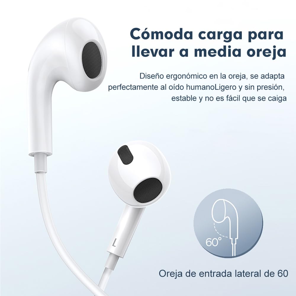CONTROL EXPERT Audífonos con Cable Tipo C Micrófono y Control de Volumen (Negro)