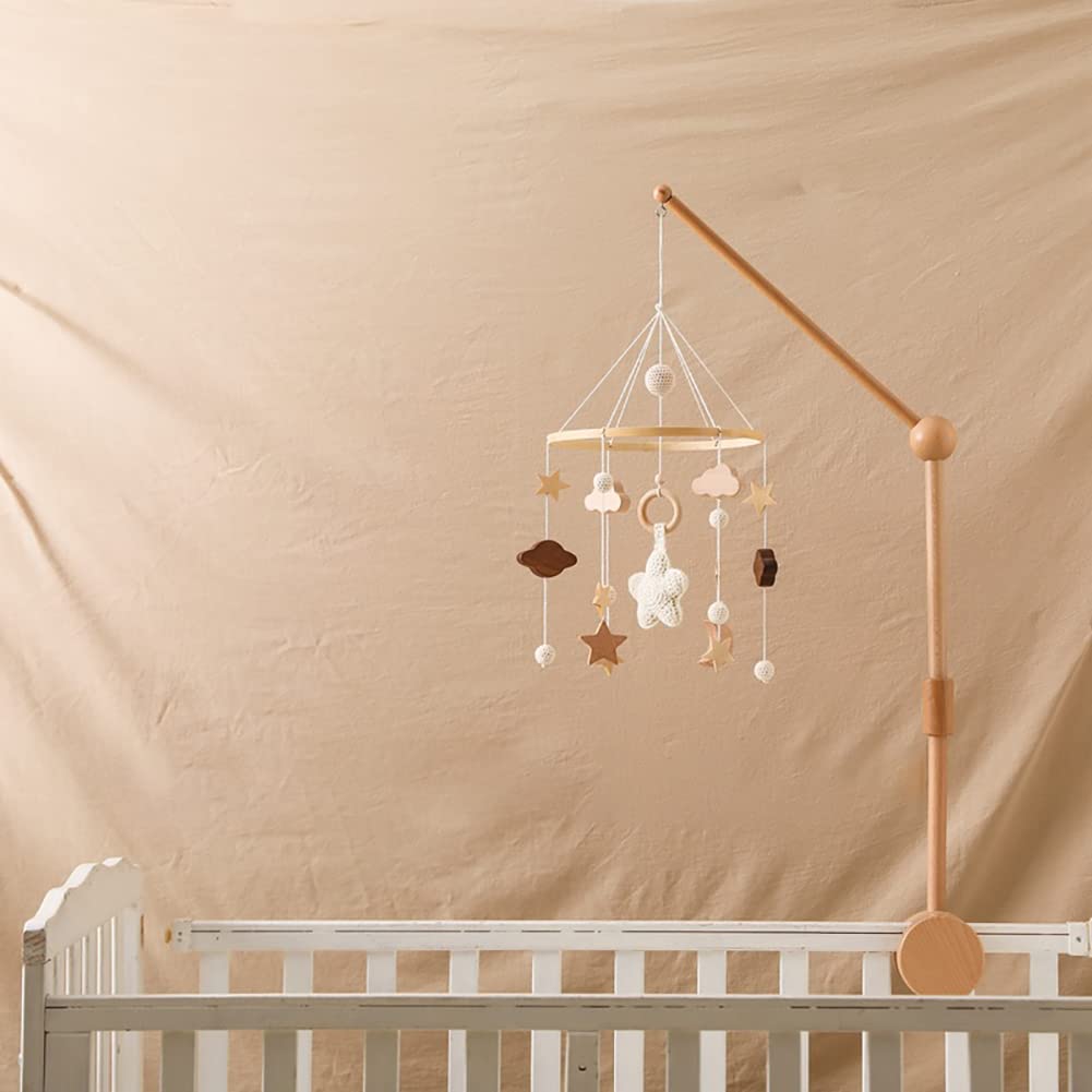 Lindo móvil para cuna con brazo móvil para cuna y caja de música para cuna de bebé, soporte móvil para cuna – Móvil neutro para decoración de guardería, móvil colgante móvil para decoración del hogar